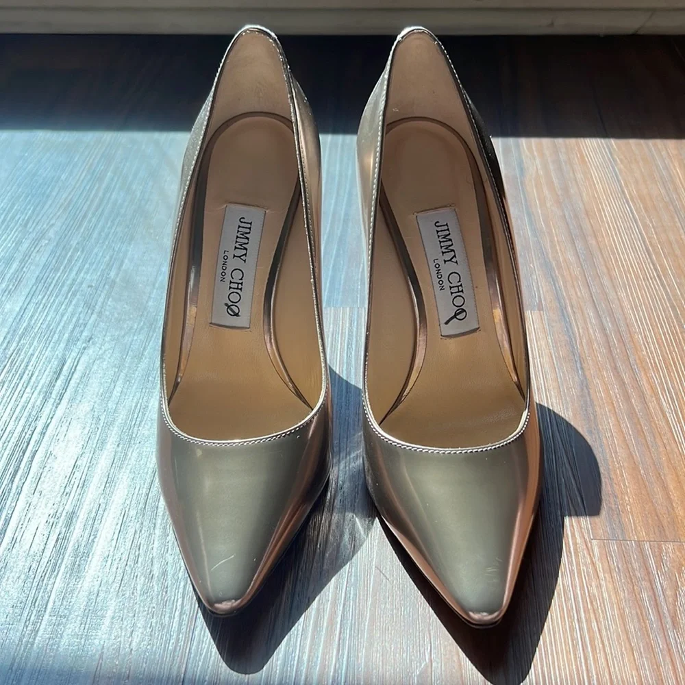 Jimmy Choo Romy Rose Gold Pumps NWOT - Picture 4 of 10